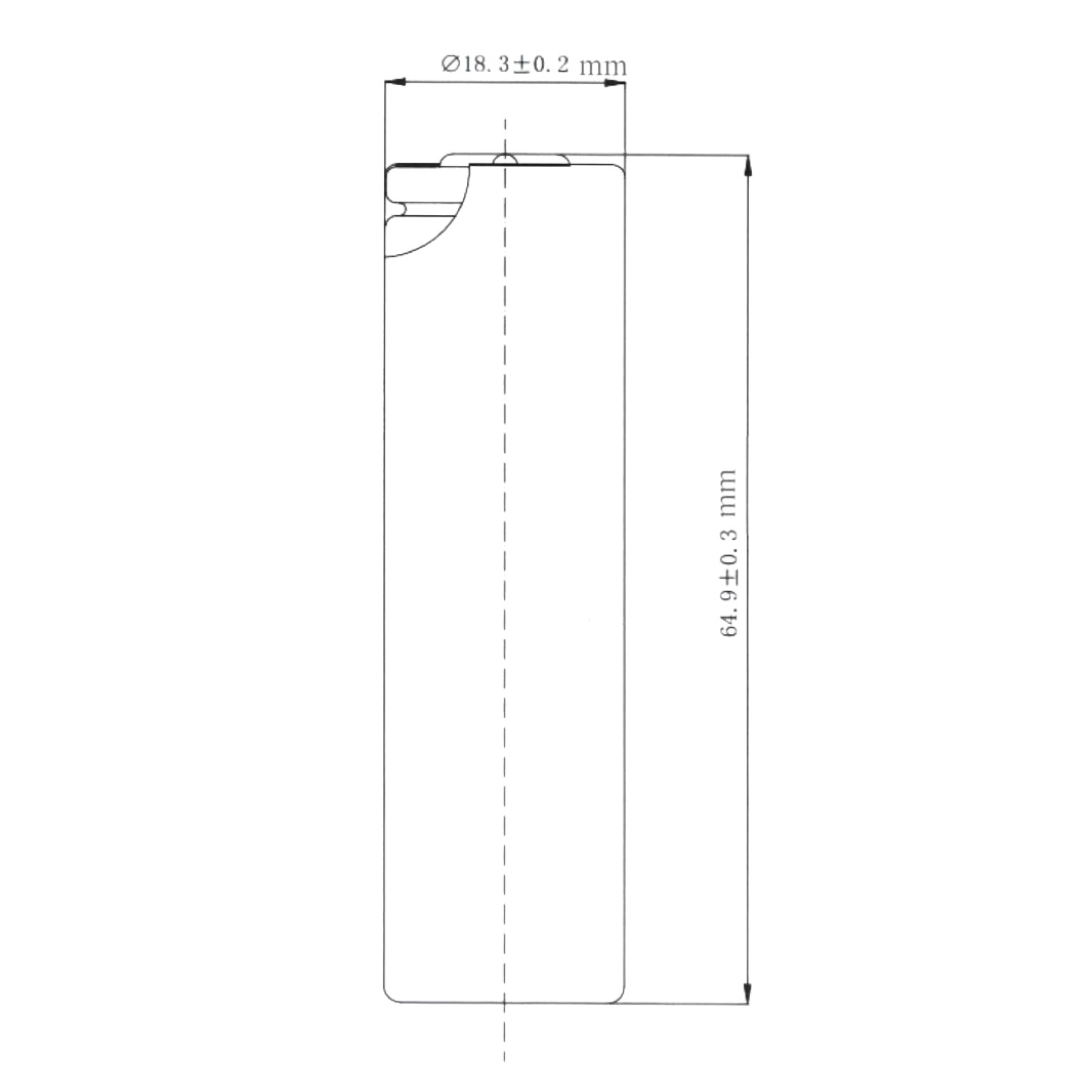 力神LR1865SK 3.65V 2600mAh三元鋰電池尺寸