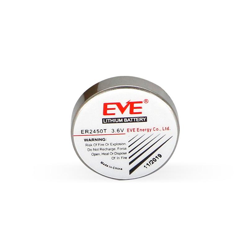 EVE ER2450T 3.6V鋰亞硫酰氯550mAh鋰電池 一次性紐扣型電池